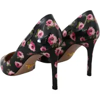Prada Blumen Patentleder Pumps mit bedruckten Absätzen