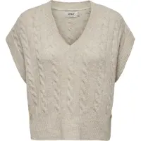 ONLY Kurzarmpullover "ONLMELODY VEST KNT" Materialmix, regular fit