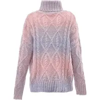 Mymo Rollkragenpullover Damen blau rosa