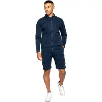 Enzo | Herren Cargo-Trainingsanzug mit Shorts Set - Navy