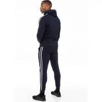 Enzo | Herren Zip Up Tape Hoodie Trainingsanzug Set - Navy