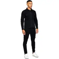 Enzo | Herren Cargo-Trainingsanzug-Set - Schwarz
