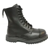 Grinders Stag CS Schwarze Unisex-Sicherheits-Stahlkappen-Militär-Punk-Stiefel