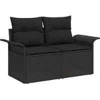 vidaXL Gartensofa-set 5 stk. Schwarz Poly-Rattan
