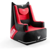 Diablo Chairs Diablo BAGER Gaming Sessel Gamer Stuhl Aufblasbar, Belastbar bis 120 kg, Schwarz-Rot + Luftpumpe