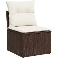 vidaXL 8-tlg. Garten-Sofagarnitur mit Kissen Braun Poly Rattan