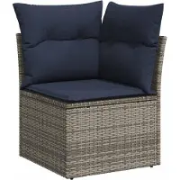 vidaXL 8-tlg. Garten-Sofagarnitur mit Kissen Grau Poly Rattan