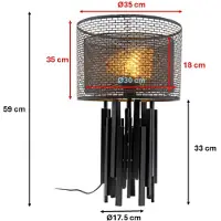 Kare Design Tischlampe Coachella Glam, schwarz, für Wohn- / Esszimmer, Metall, Design, Tischlampe