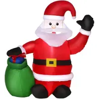 HOMCOM - aufblasbarer Weihnachtsmann - 120 cm - rot