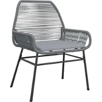 vidaXL 5-tlg. Garten-Essgruppe mit Kissen Grau Poly Rattan Glas