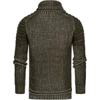 Rusty neal Stehkragen Grobstrick Biker Pullover mit Hohem Rollkragen