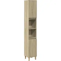 vidaXL Badschrank Sonoma-Eiche 30x30x190 cm Holzwerkstoff