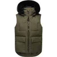 NAVAHOO Steppweste "Zimthäschen XIV" Ärmellose Winter-Weste mit Kapuze und Kunstfell