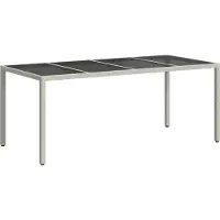 vidaXL Gartentisch Weiß Poly-Rattan