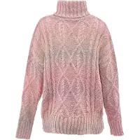 Mymo Rollkragenpullover Damen rosa gelb