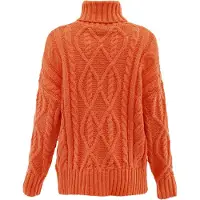 Mymo Rollkragenpullover Damen orange