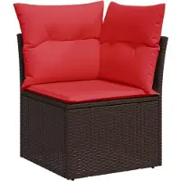 vidaXL 5-teiliges Gartensofa-Set mit Kissen, braun, Polyrattan