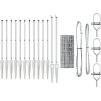 vidaXL Euro-Zaun mit Stacheln 10 x 1 m Verzinkter Stahl Silber Netz