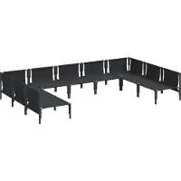 vidaXL Gartensofa-set 9 stk. Schwarz Stahl