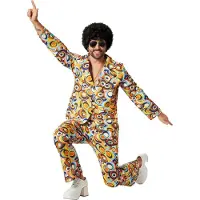TecTake dressforfun - Herrenkostüm 70er Jahre Disco Retro Kreismuster - XL - Kostüm Karneval - Halloween - Verkleiden - Partykleidung - Party - Partykleidung