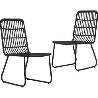 vidaXL 3-tlg. Garten-Essgruppe Poly Rattan und Glas
