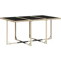 vidaXL 11-tlg. Garten-Essgruppe mit Kissen Beigemischung Poly Rattan