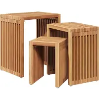 vidaXL Garten-Beistelltisch 3 stk. Braun 33 x 44,5 x 51 cm