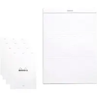Rhodia 5x Gehefter Notizblock No.18 A4 80 Blatt liniert mit Rand 80g - Weiß 18601C