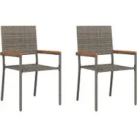vidaXL Garten Stapelstühle 2 Stk. Grau und Braun