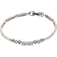 Faina Women Link Bracelet With Rhinestones in Silver | Gr.: onesize