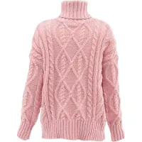 Mymo Rollkragenpullover Damen rosa