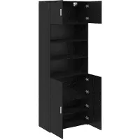 vidaXL Aufbewahrungsschrank Schwarz Eichen-Optik 80 x 42,5 x 225 cm