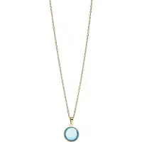 Bering Decent Artic Symphony Blue Glass Gold Plated Necklace 430-28-450