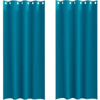 vidaXL Verdunkelungs-Vorhänge mit Ringen 2 pcs Türkis 245 x 140 cm