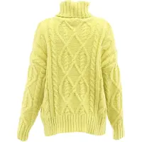 Mymo Rollkragenpullover Damen Limette