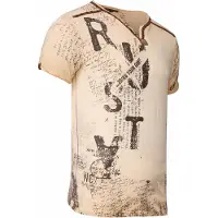 Rusty neal V-Neck T-Shirt mit Wildleder-Details und Nieten-Verlauf