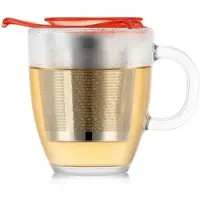 Bodum Teeglas Yoyo mit Filter Orange 350 ml