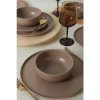 Keramika Geschirrset - Nordic Mat Taupe - 18 teilig - 6 Personen - Steingut