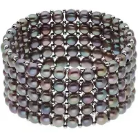 ATELIERS SAINT GERMAIN Armband 5 Reihen aus echten Süßwasserperlen 4 mm