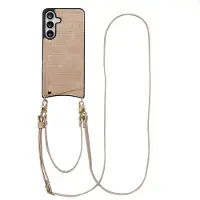 Selencia Samsung Galaxy S25 FE Hülle - Kunstleder - - Backcover/Hülle mit Band/Hard Case - Beige