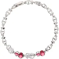 Faina Women Link Bracelet in Silver White Pink | Gr.: onesize