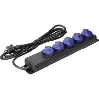ORNO Steckdosenleiste OR-AE-13297, mit 3 m Kabel, 5-fach in schwarz / blau