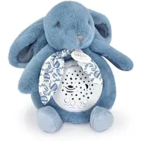 Doudou et Compagnie Nachtlicht Sterne & Musik, Hase blau 19cm