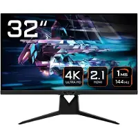 Gigabyte AORUS FI32U LED-Monitor, Flat, 80 cm (31,5"), 3.840 x 2.160 Pixel UHD, 1 ms, HDMI, DisplayPort, USB, schwarz
