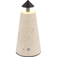 Globo Liva LED Tischleuchte 1,20W CCT Grau, Travertine Stein Ø4,2cm 21037G