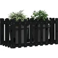 vidaXL Hochbeet Latten-Design Schwarz 100x50x50 cm Massivholz Kiefer
