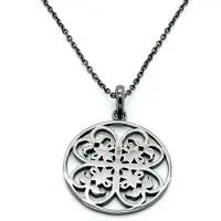Orphelia Damen-Kette aus 925er Sterlingsilber mit Anhänger – Schwarz ZH-6036/3