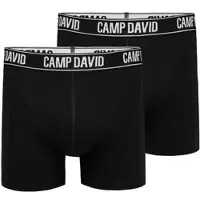 CAMP DAVID Boxershorts Packung, 2 Stk. im 2er- Pack mit Logobund, Gr. S - 2 Stk., black / black, , 90629805-S 2 Stk.
