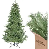 Salcar 210 cm Künstlicher Weihnachtsbaum Tannenbaum Fichte mit Metallständer und Klappsystem, mit 1002 PE Spitzen und 642 PVC Spitzen