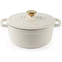 Salter BW13771C Chester 3.4L Cast Iron Casserole Pot 24 cm, Cream
